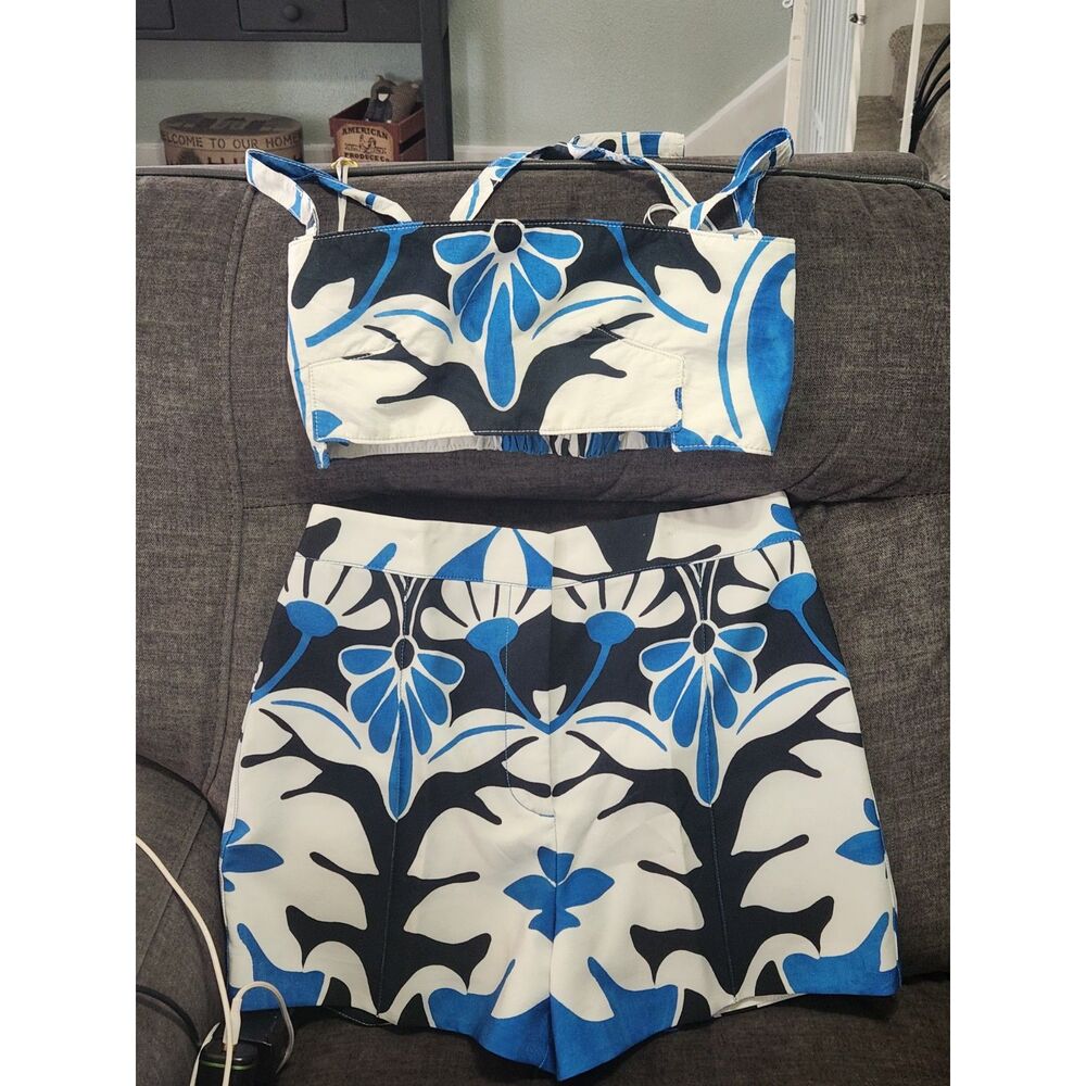 Zara, women's  2 piece floral summer set size medium